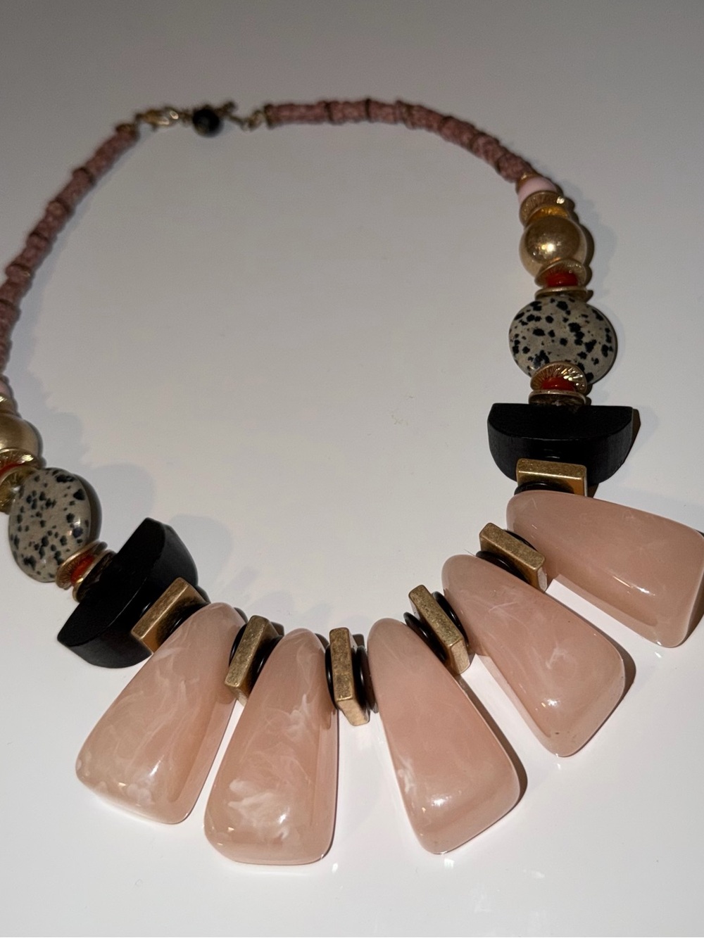 Pink Statement Semi-Precious Beaded Necklace from Anthropologie
